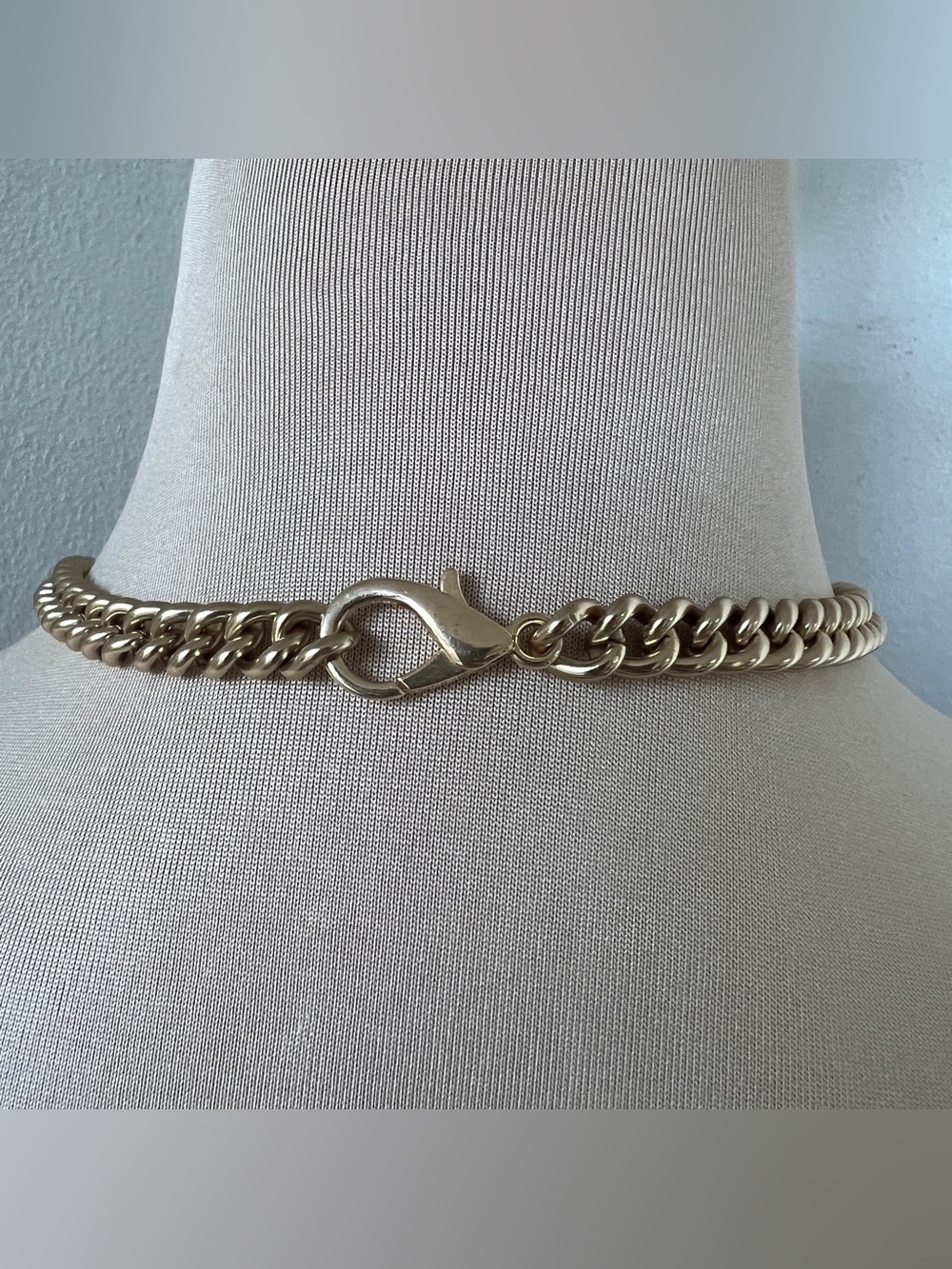Custom Vintage Ferragamo Gancini Necklace Two Tone Gold Choker 15” - Picture 4 of 13